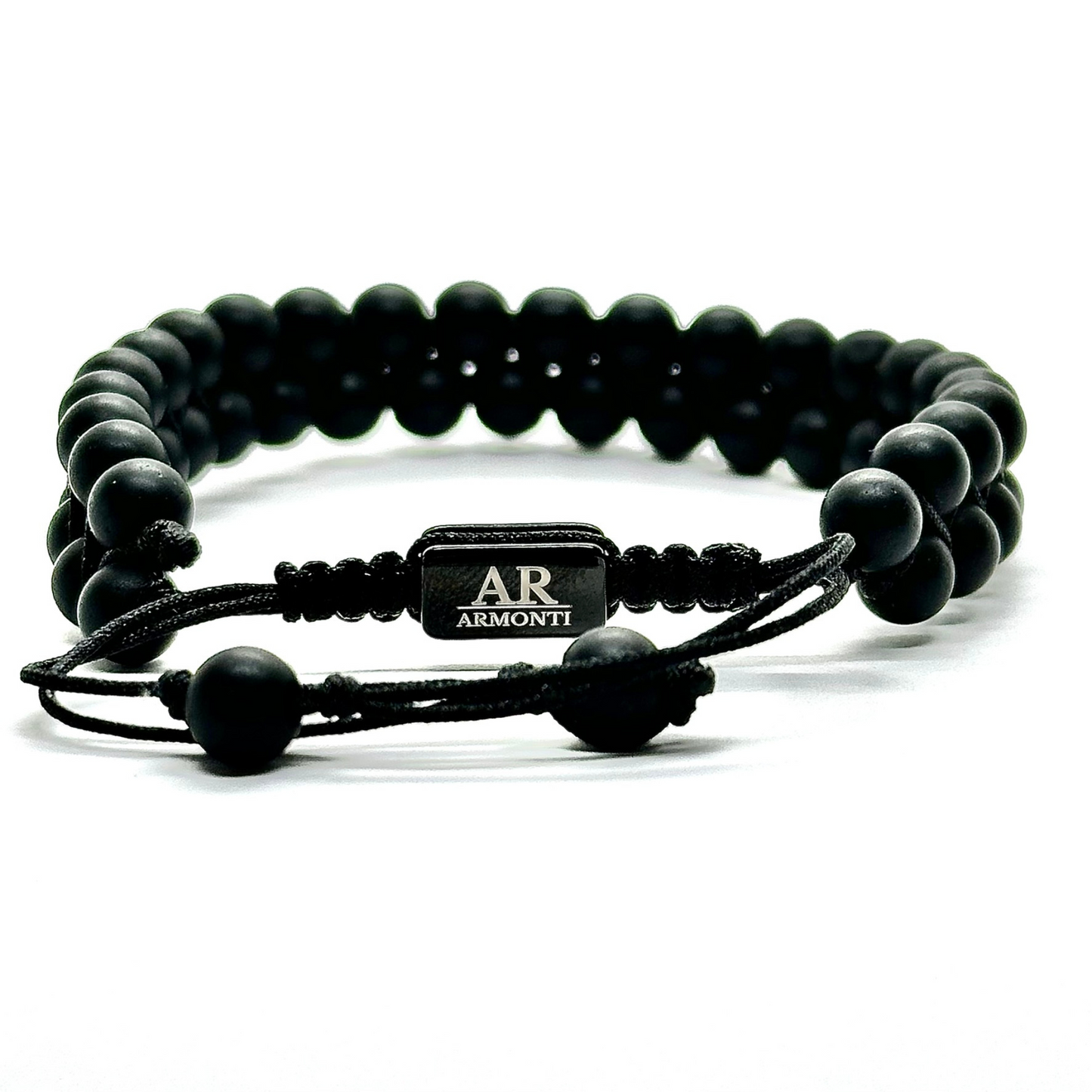 Pulsera de doble piedra natural MATTE ÓNIX para hombre