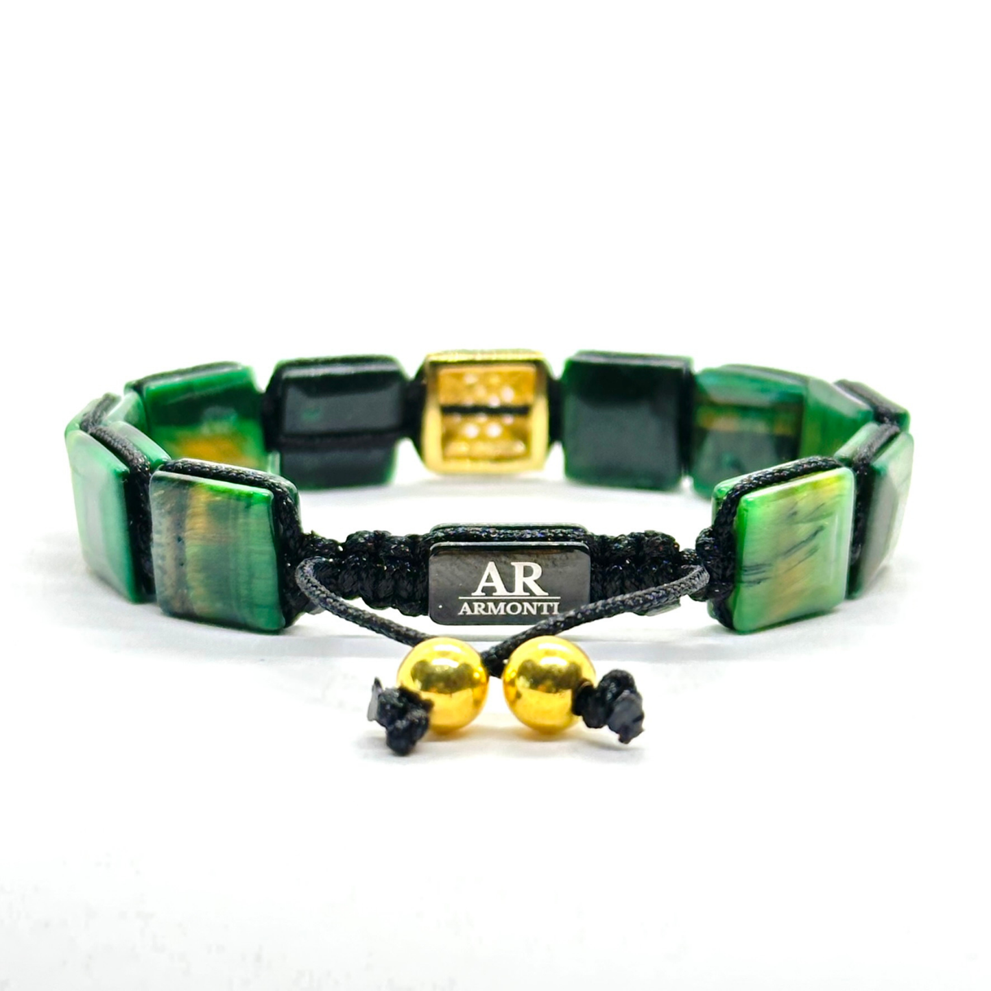 set de regalo OJO DE TIGRE VERDE y MACRAMÉ gris mujer set de regalo