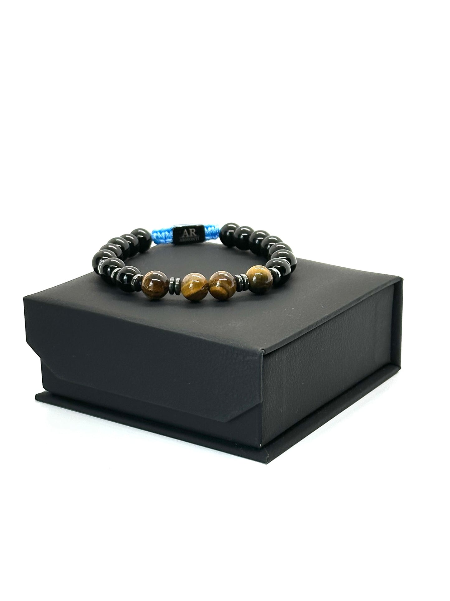 Pulsera ONIX con OJO DE TIGRE y HEMATITA mujer