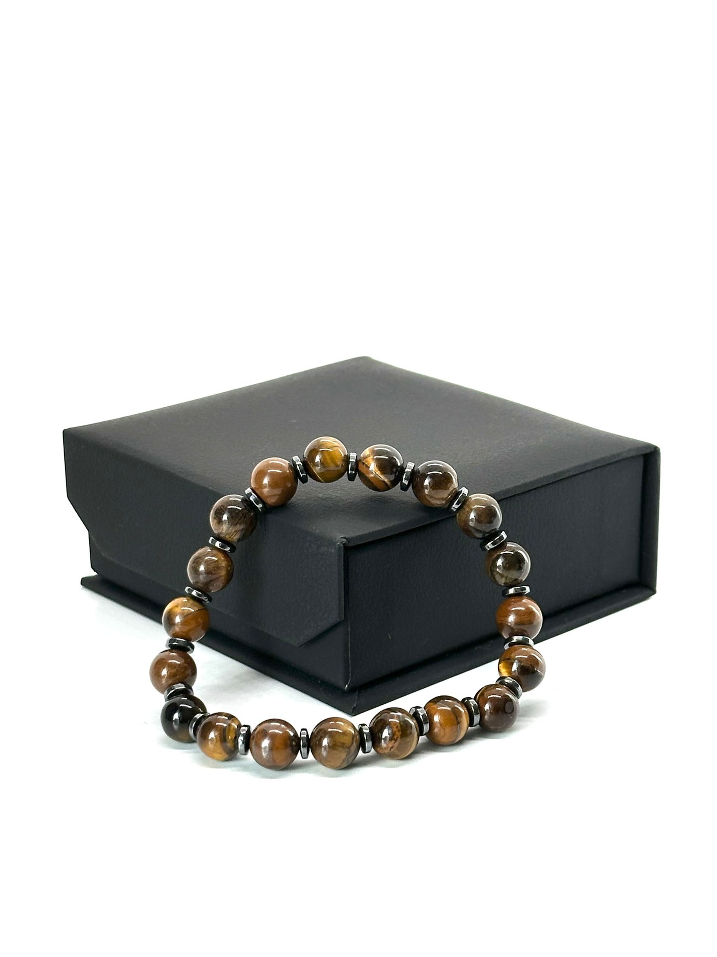 Pulsera OJO DE TIGRE y HEMATITA mujer