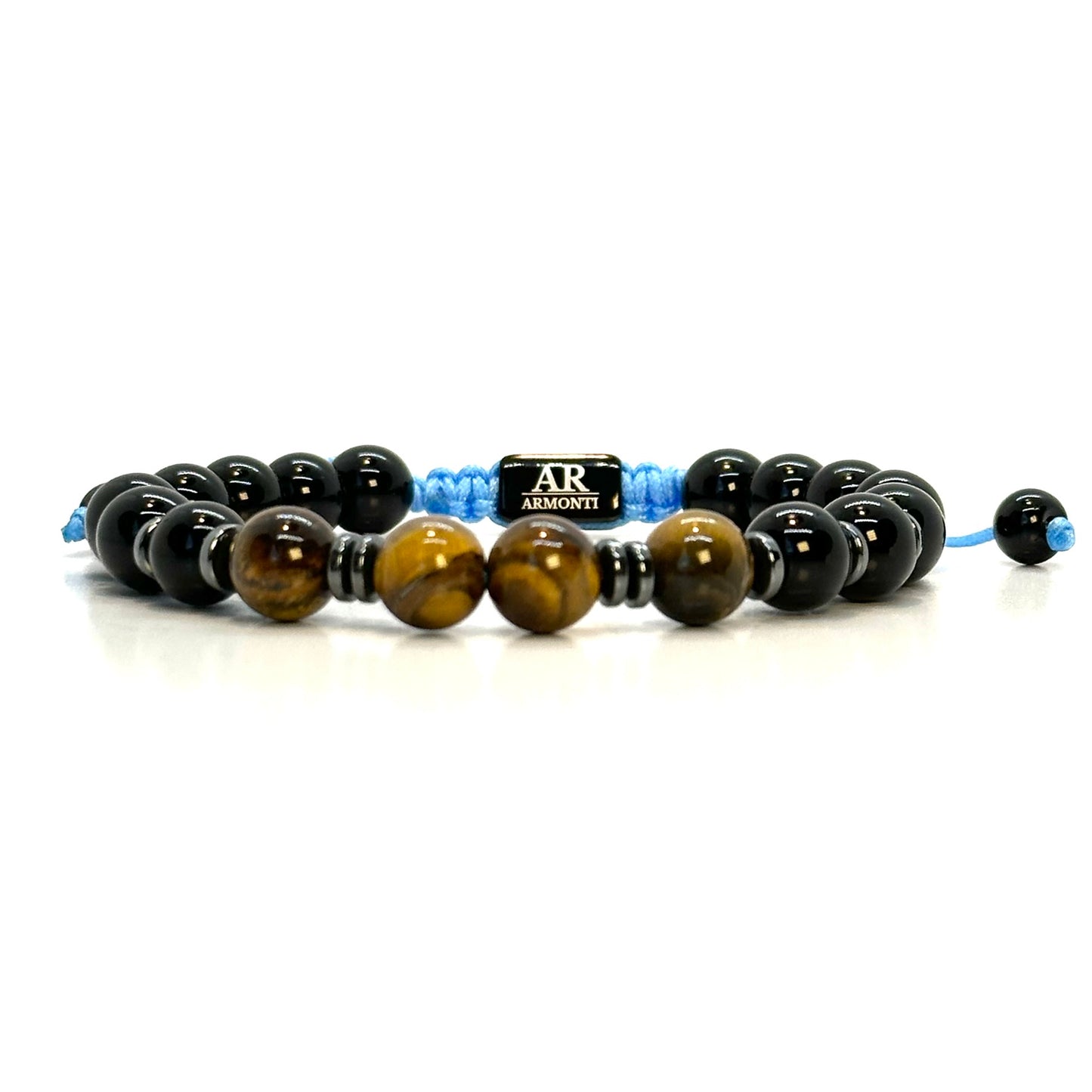 Pulsera ONIX con OJO DE TIGRE y HEMATITA mujer