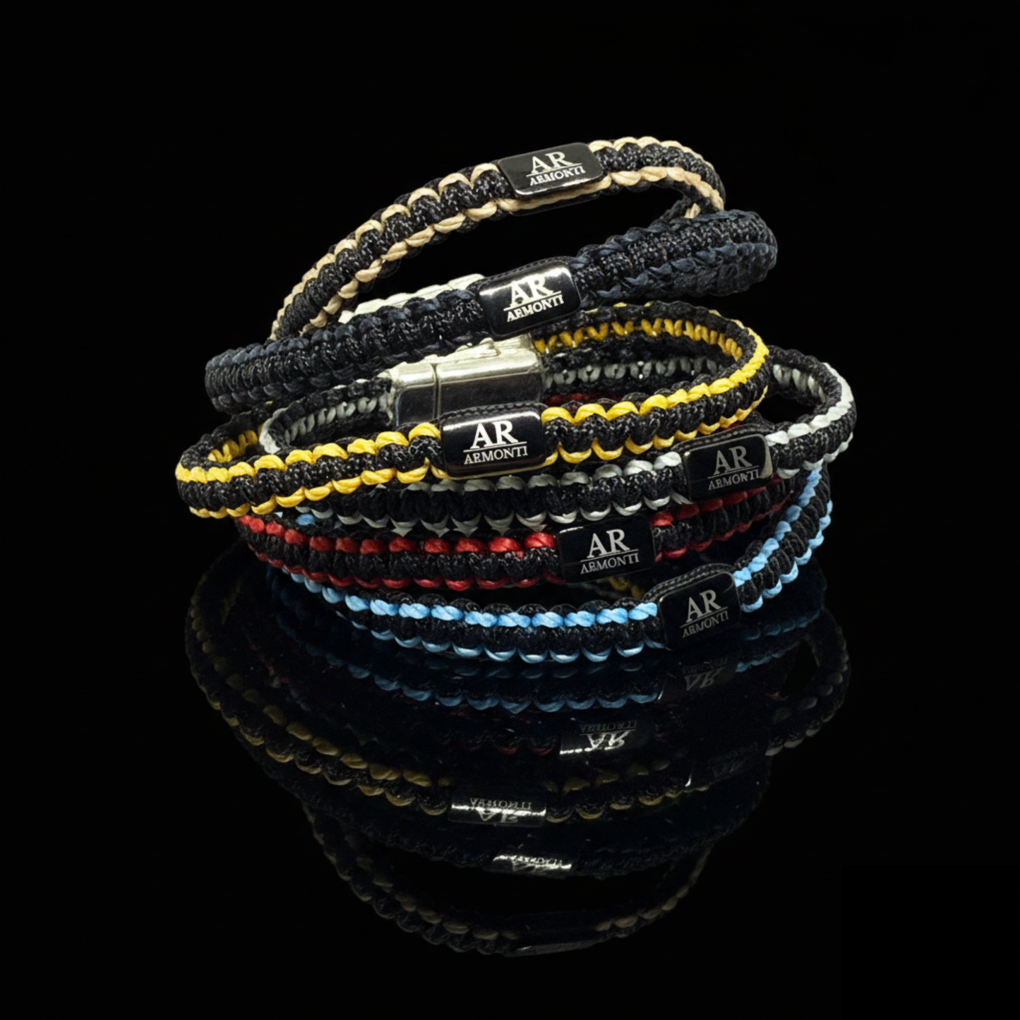 Pulsera MACRAMÉ Negra y beige hombre