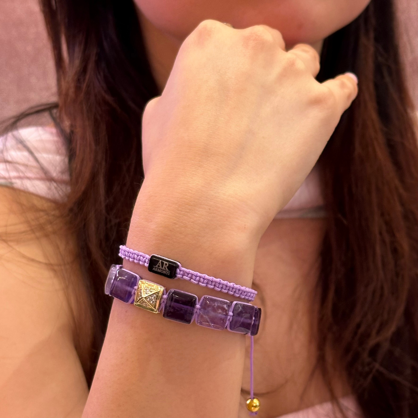 Pulsera AMATISTA piedras planas MUJER