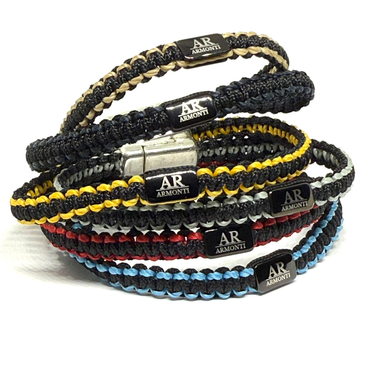 Pulsera MACRAMÉ Negra y azul hombre