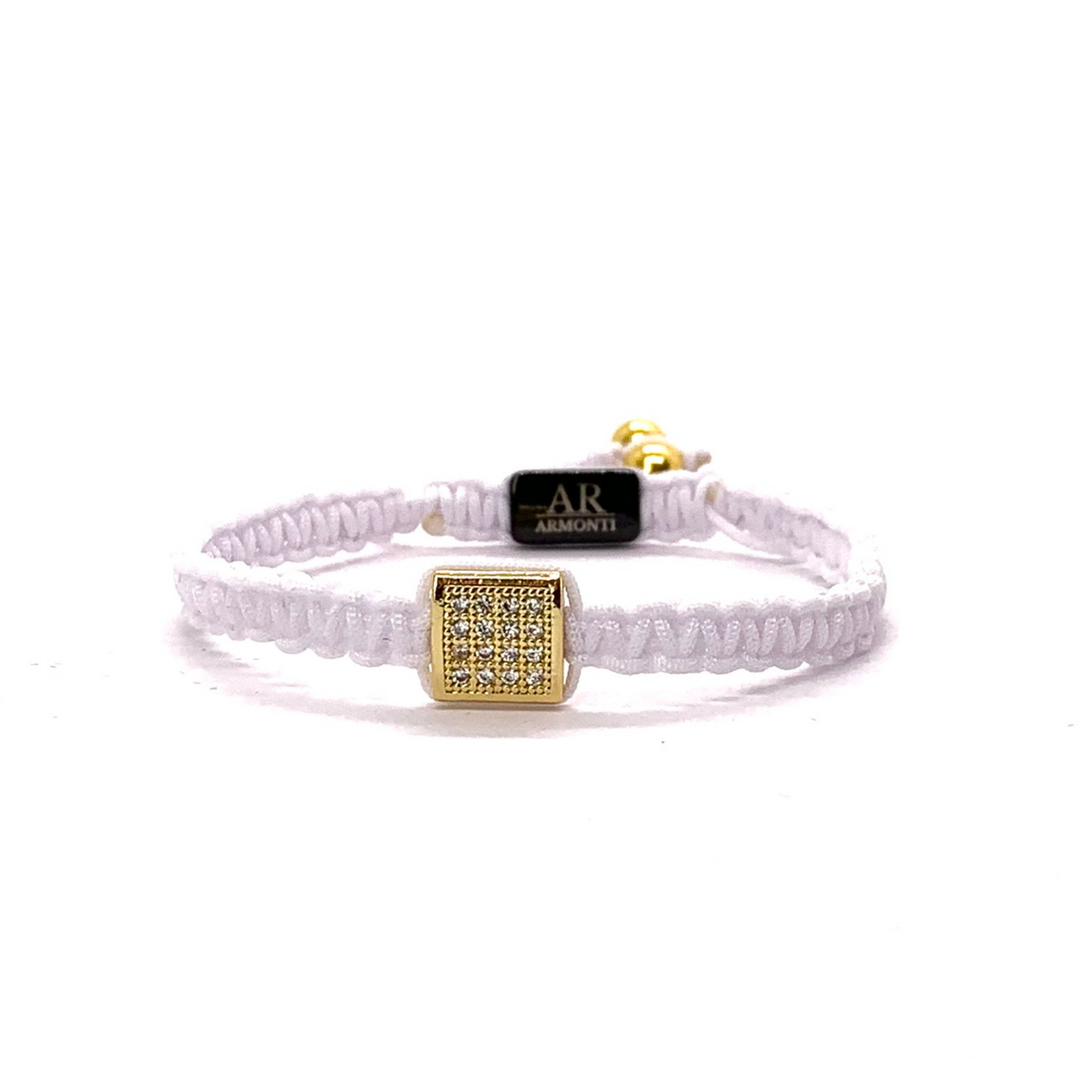 Pulsera blanca MACRAMÉ CIRCONITA para mujer