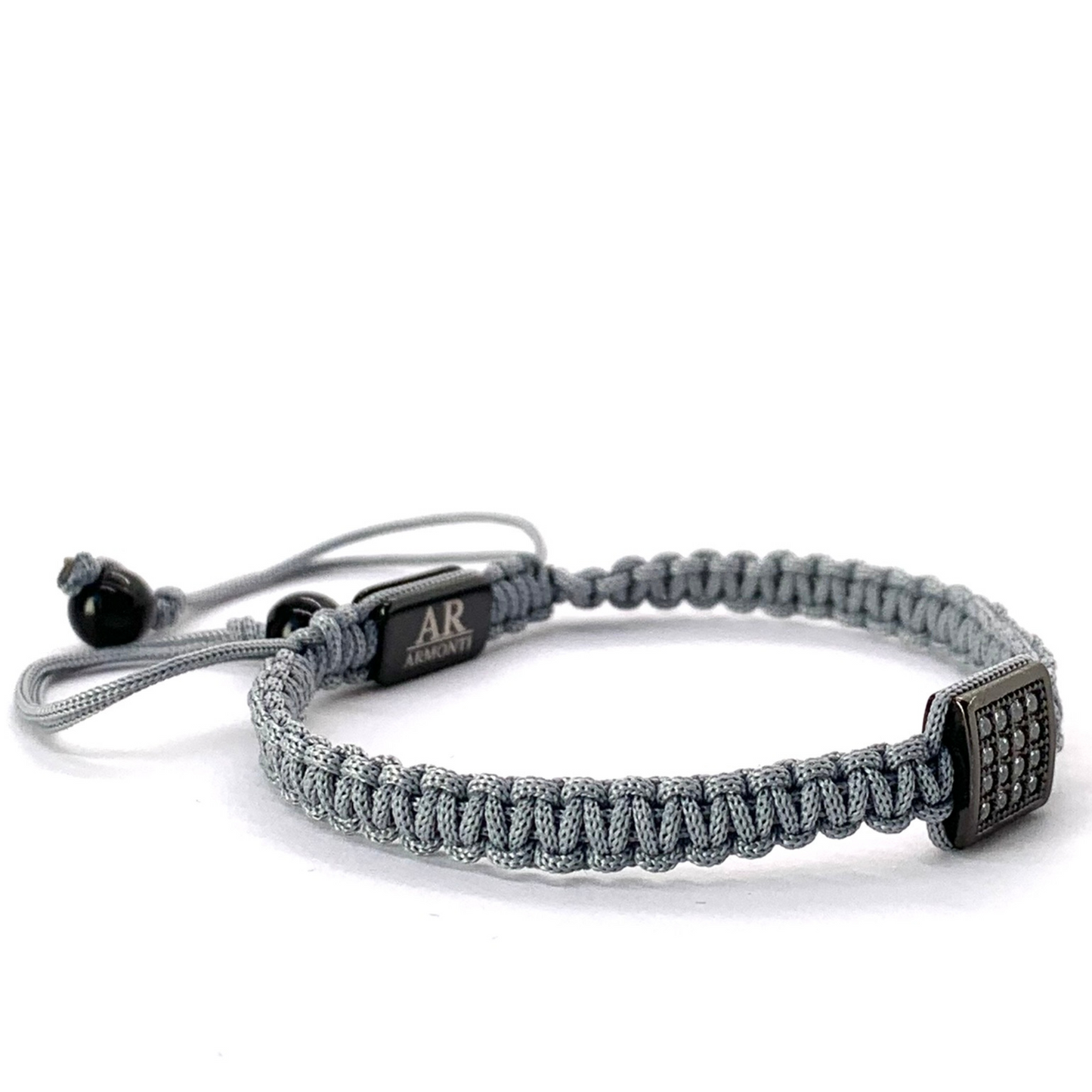 Pulsera gris MACRAMÉ CIRCONITA para mujer