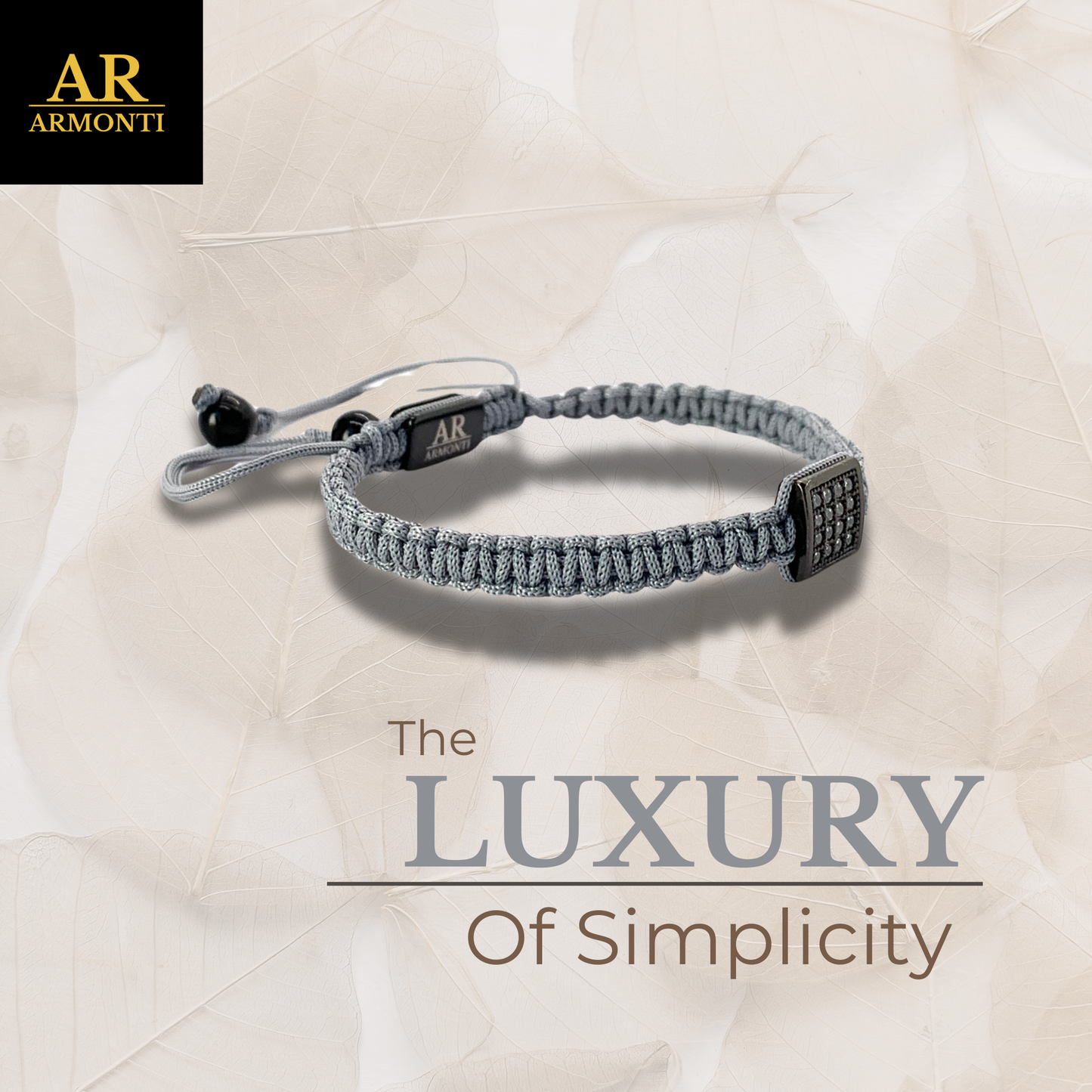 Pulsera gris MACRAMÉ CIRCONITA para mujer