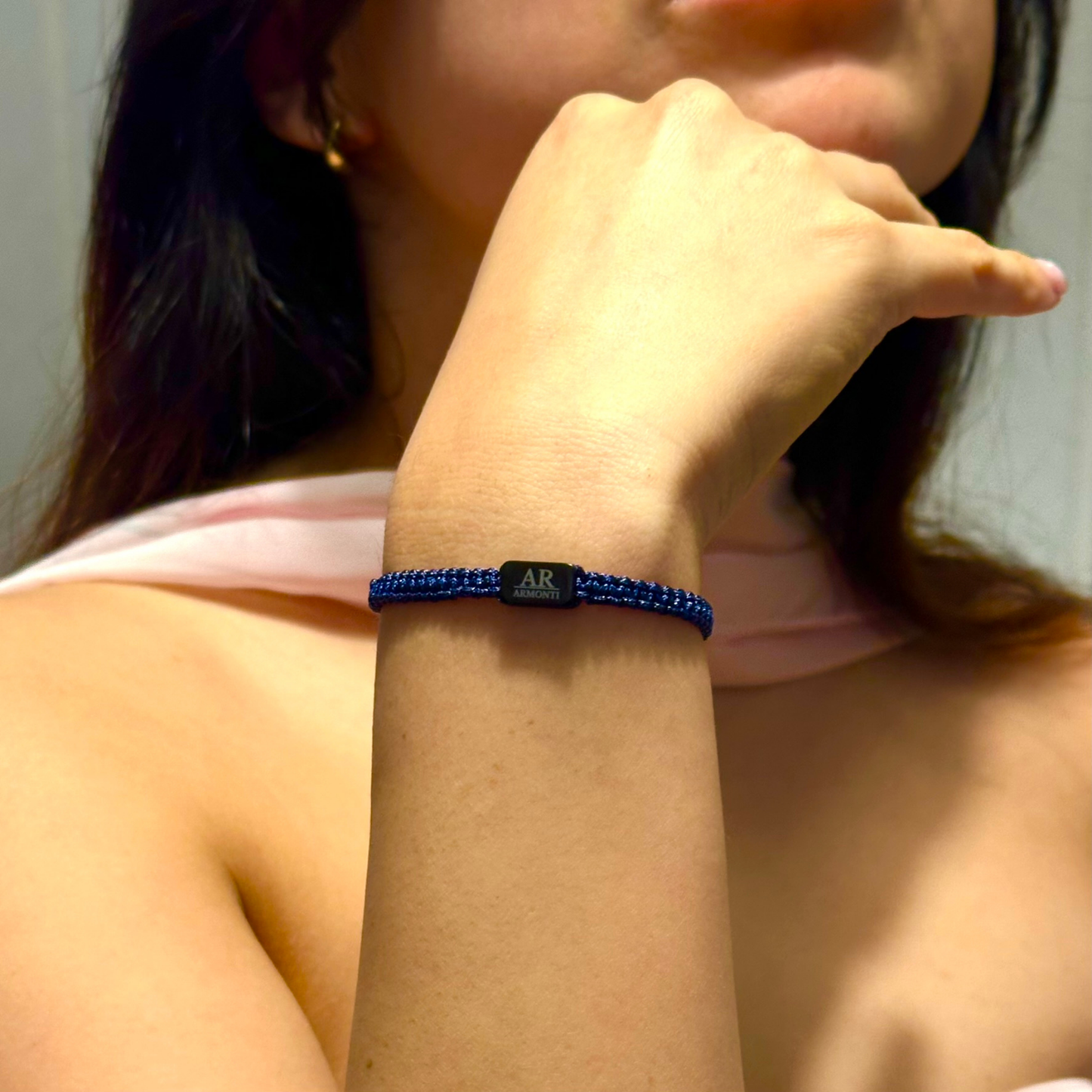 Pulsera azul oscuro de MACRAMÉ mujer