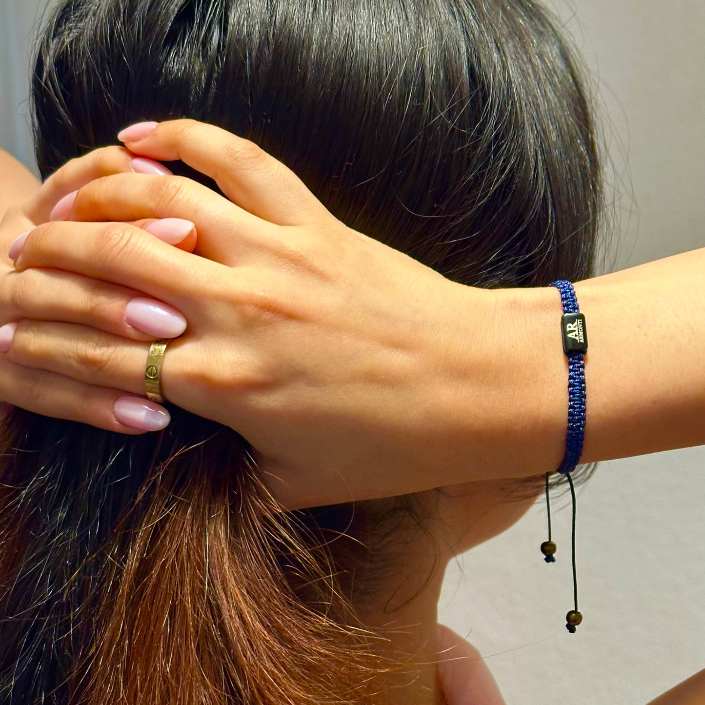 Pulsera azul oscuro de MACRAMÉ mujer