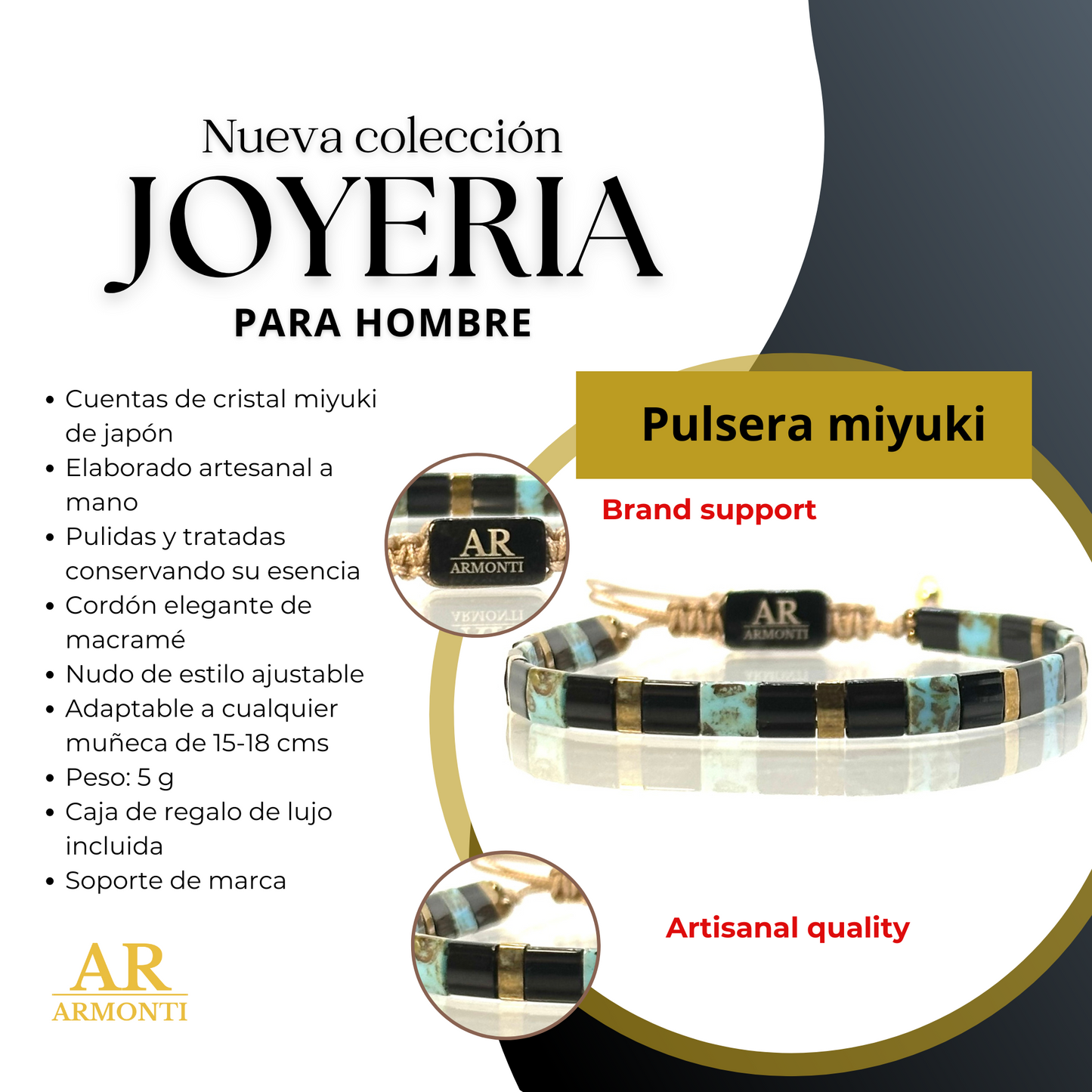 Pulsera de cuentas MIYUKI azul turquesa MUJER