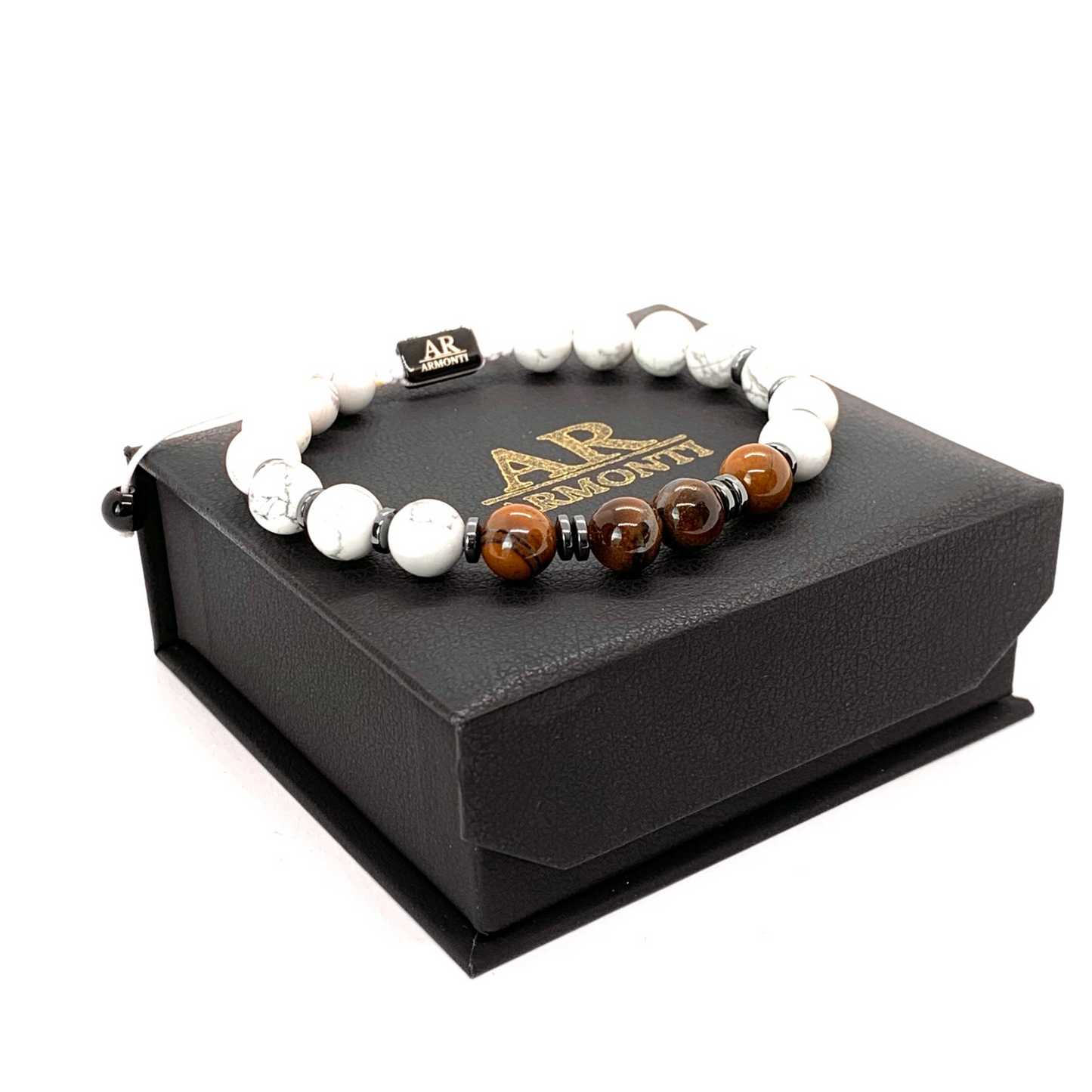 Pulsera HOWLITA con OJO DE TIGRE y HEMATITA mujer