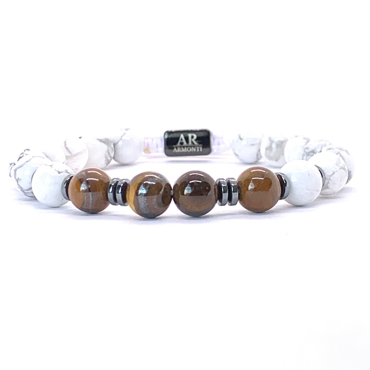 Pulsera HOWLITA con OJO DE TIGRE y HEMATITA mujer