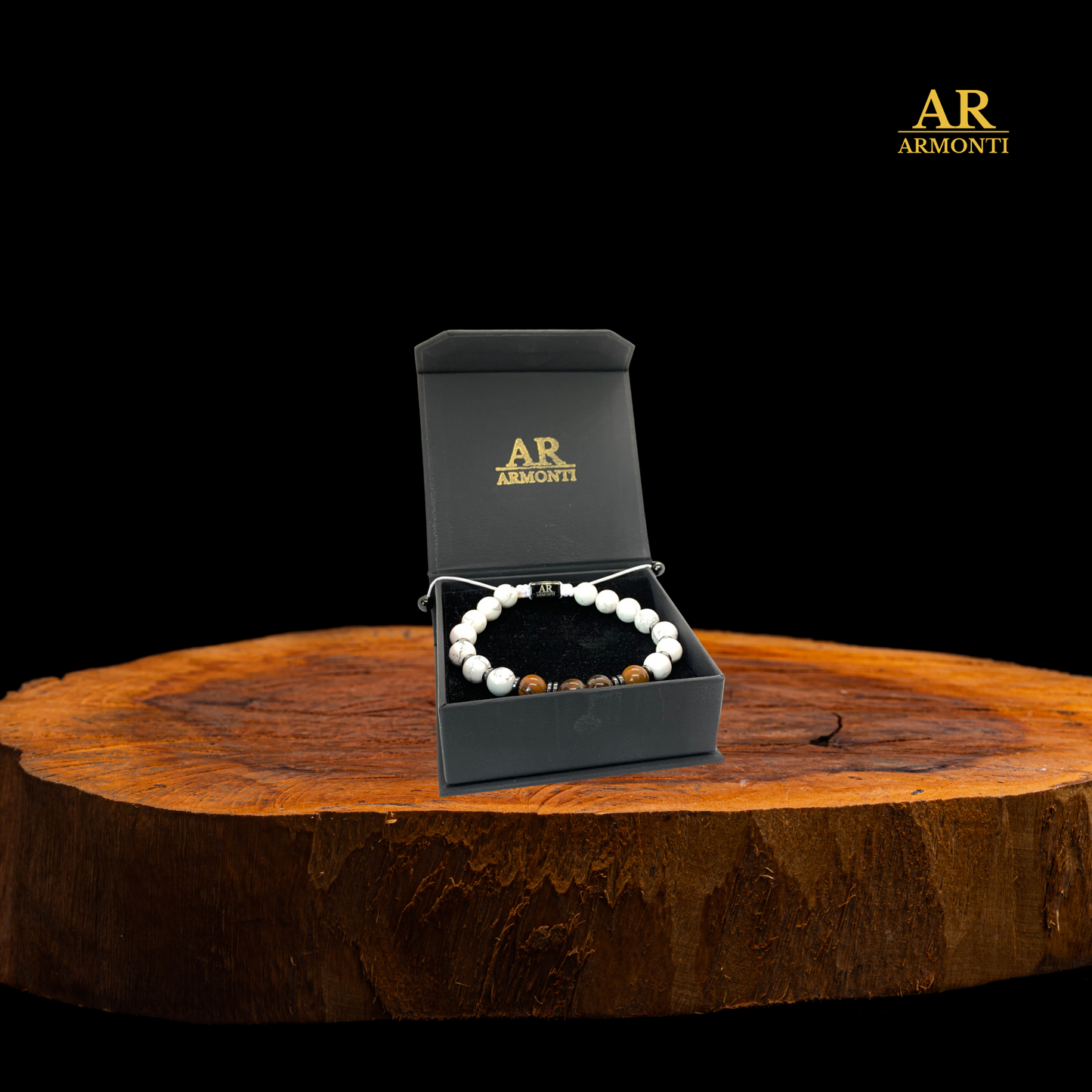 Pulsera HOWLITA con OJO DE TIGRE y HEMATITA mujer