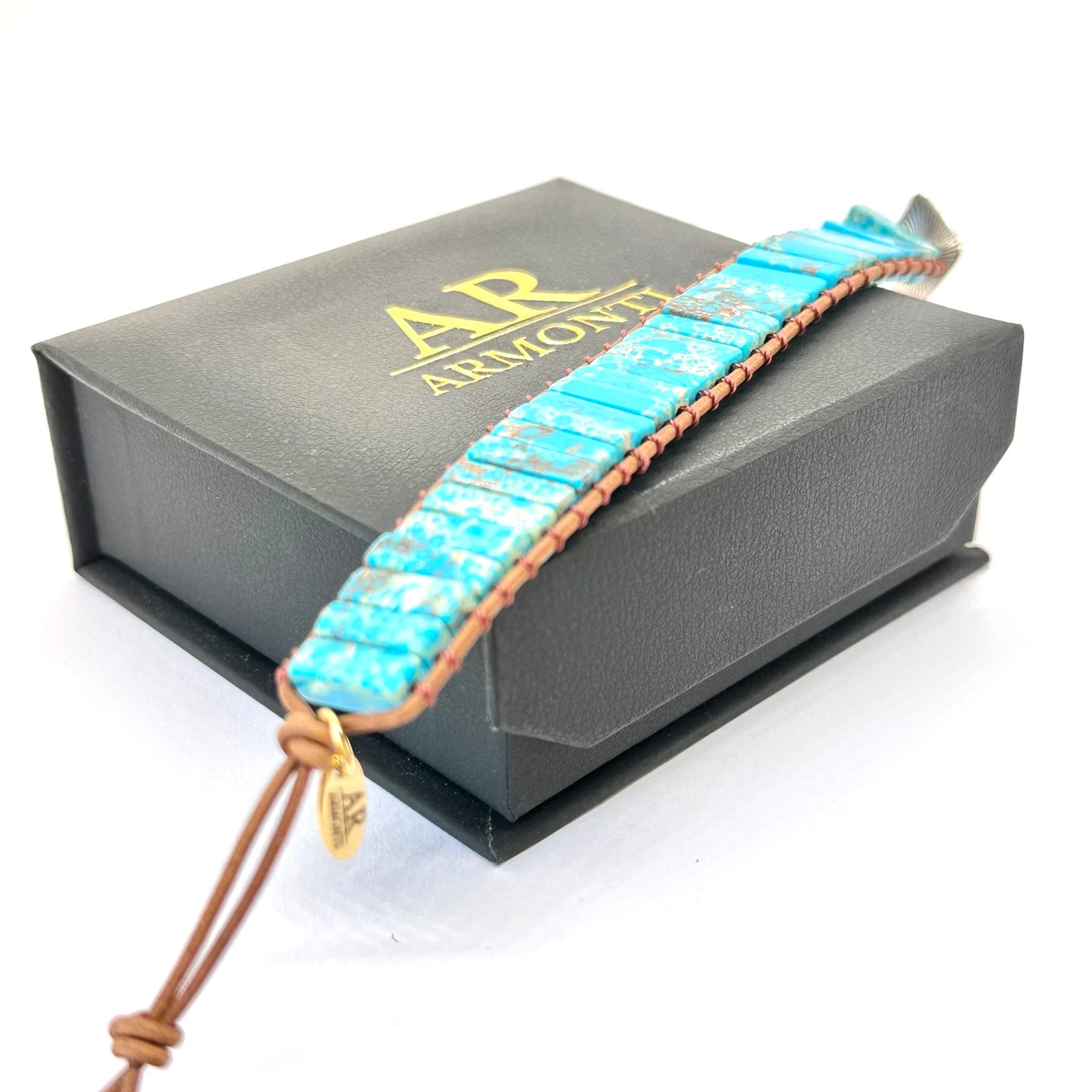 Pulsera turquesa emperador MUJER grande 13 mm