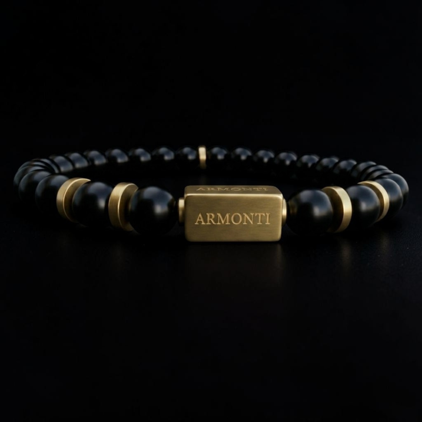 Pulsera de ónix brillante 6mm hombre premium