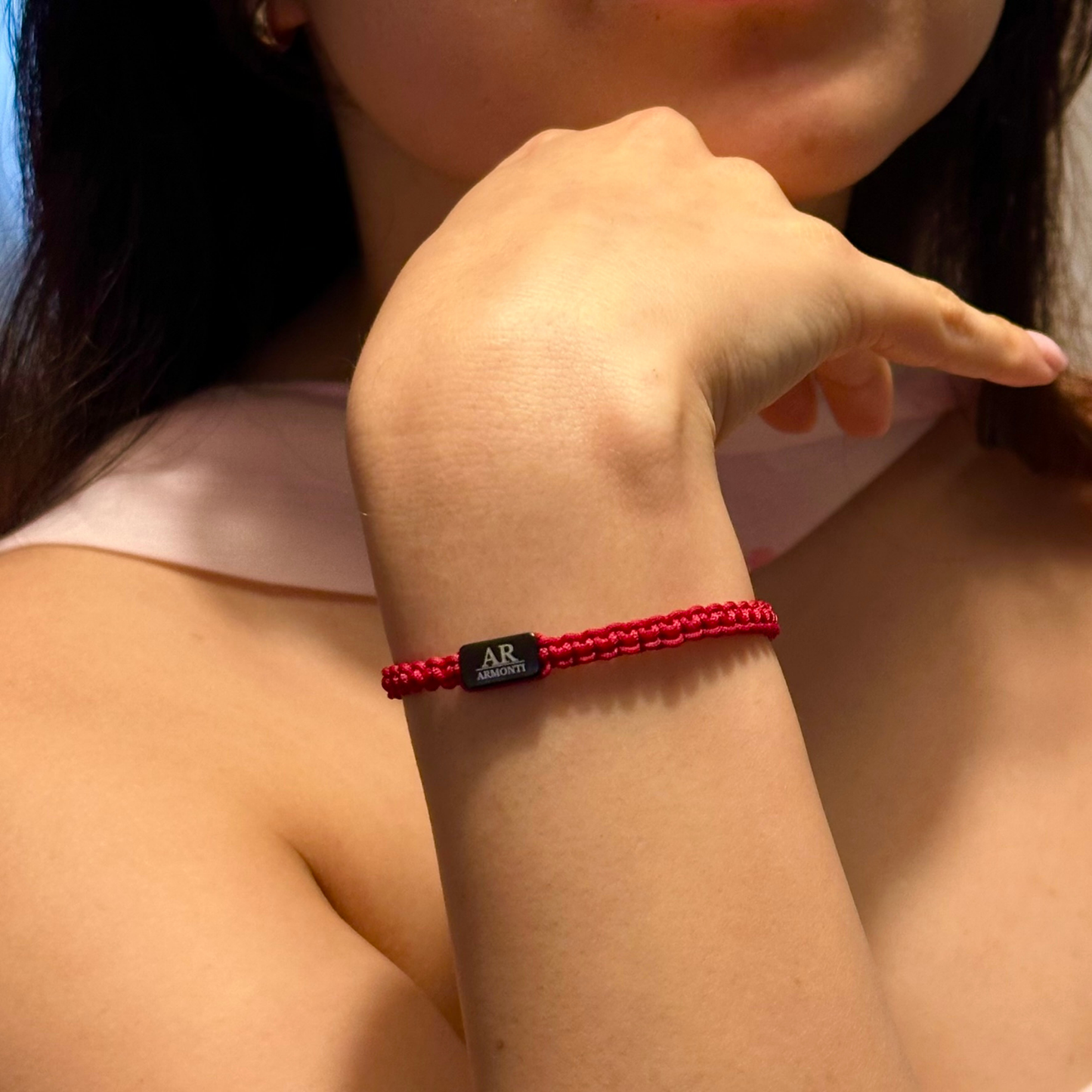 Pulsera roja de MACRAMÉ mujer