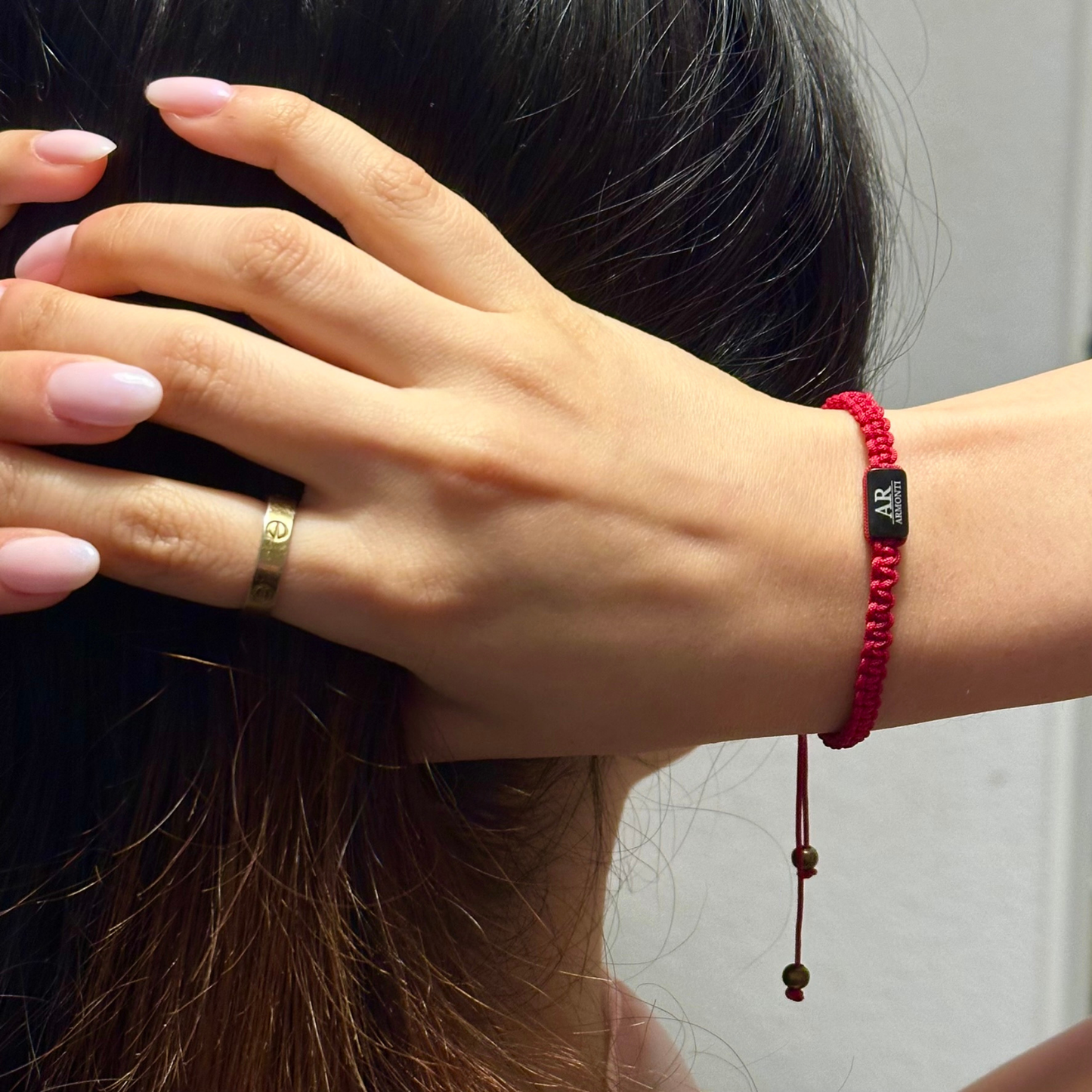 Pulsera roja de MACRAMÉ mujer