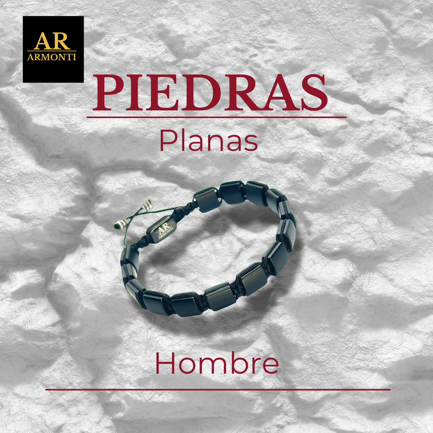 Pulseras de piedras o cuentas planas para hombre