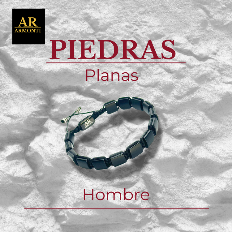 Pulseras de piedras o cuentas planas para hombre