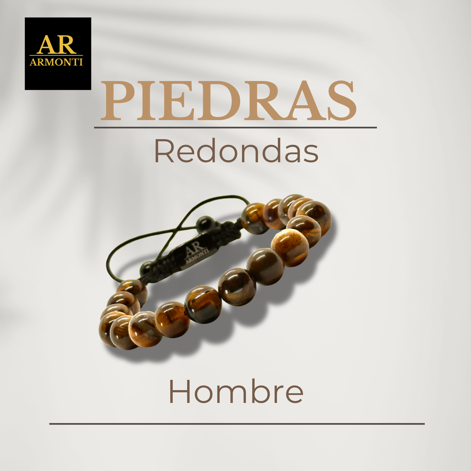 Pulseras de piedras o cuentas redondas hombre