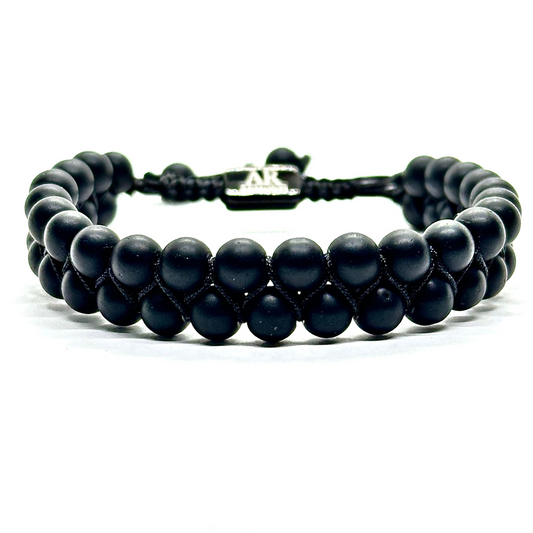 Pulsera de doble piedra natural MATTE ÓNIX para hombre