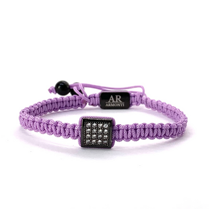 Pulsera violeta MACRAMÉ CIRCONITA para mujer