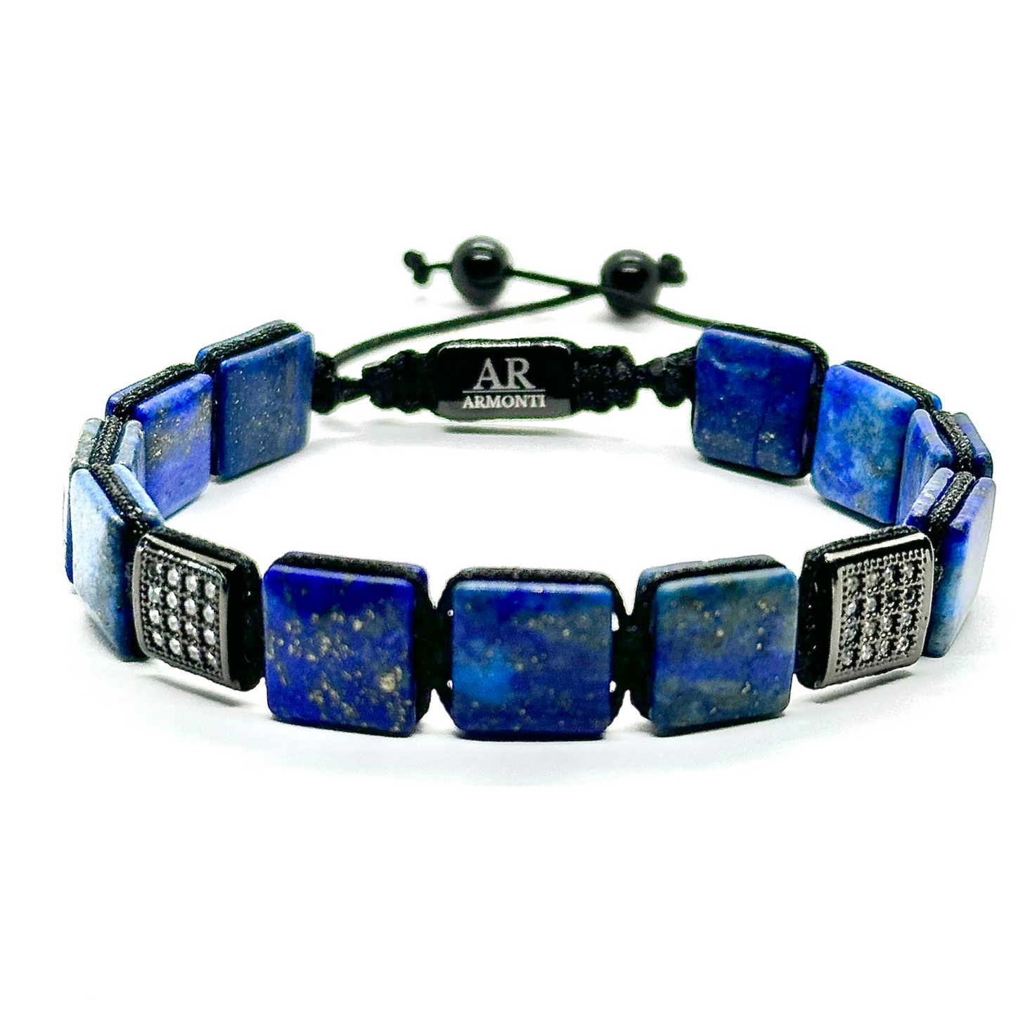 Pulsera de piedras planas LAPISLÁZULI para hombre