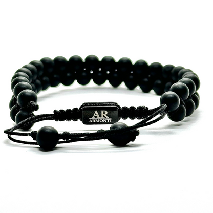 Pulsera de doble piedra natural MATTE ÓNIX para hombre