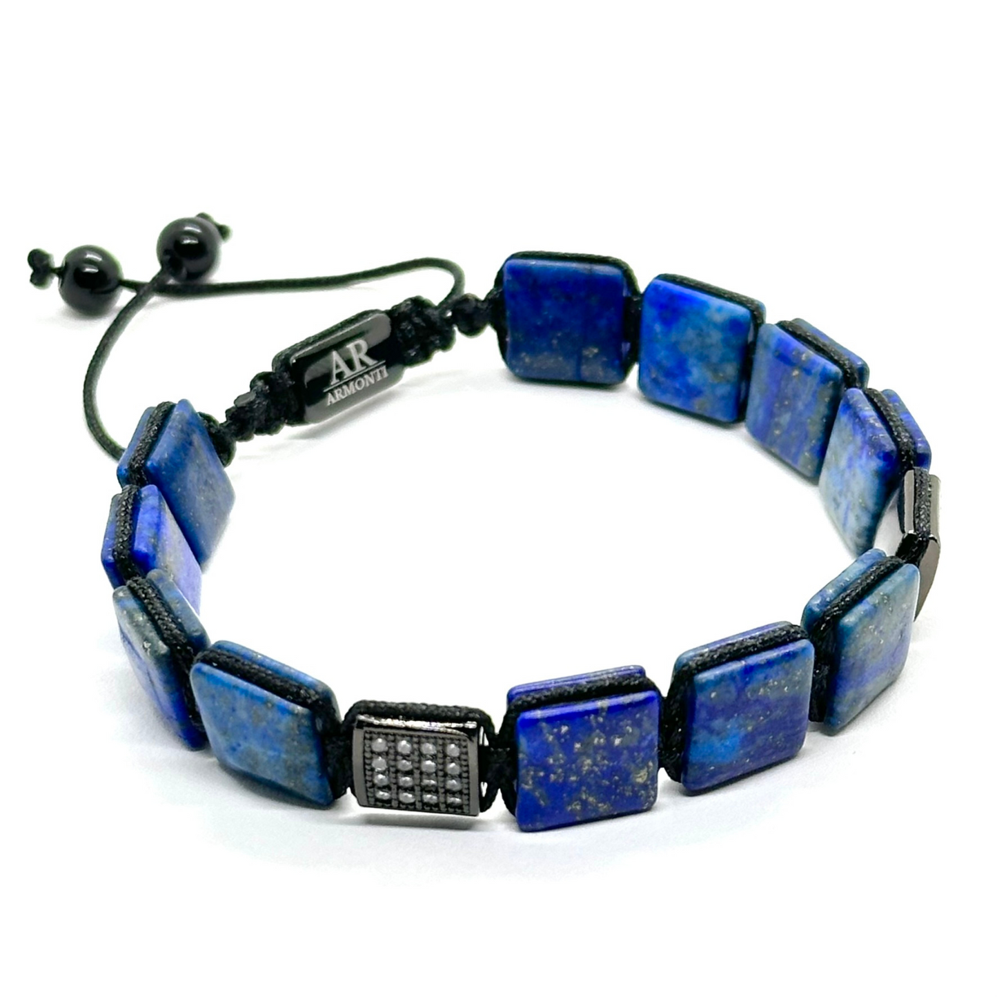 Pulsera de piedras planas LAPISLÁZULI para hombre