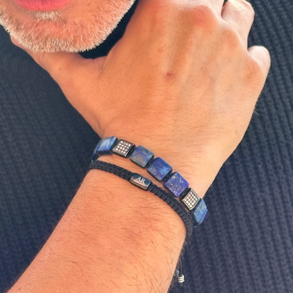 Pulsera de piedras planas LAPISLÁZULI para hombre