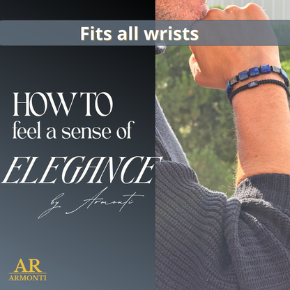 Pulsera de piedras planas LAPISLÁZULI para hombre