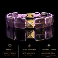Pulsera de Amatista cuadrada para Mujer