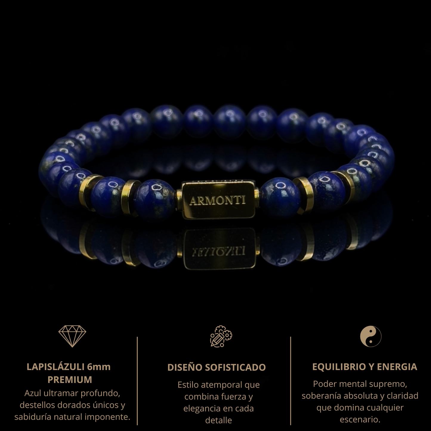 Pulsera de Lapislázuli de 6mm