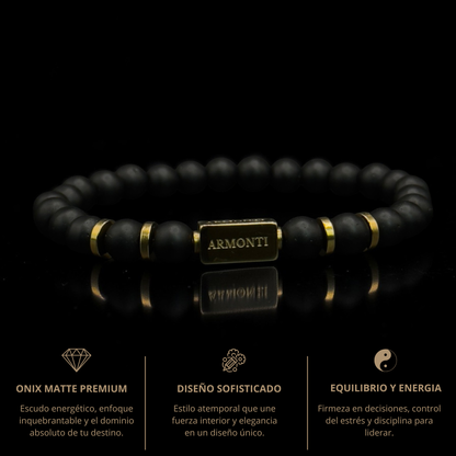 Pulsera ónix matte 6mm hombre premium