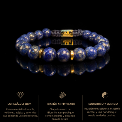 Men's round lapis lazuli stone bracelet