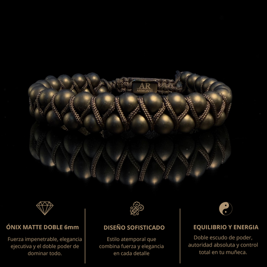 Pulsera de doble piedra natural MATTE ÓNIX para hombre