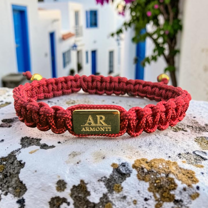 Pulsera granate de MACRAMÉ mujer