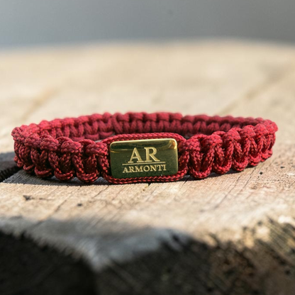 Pulsera granate de MACRAMÉ mujer