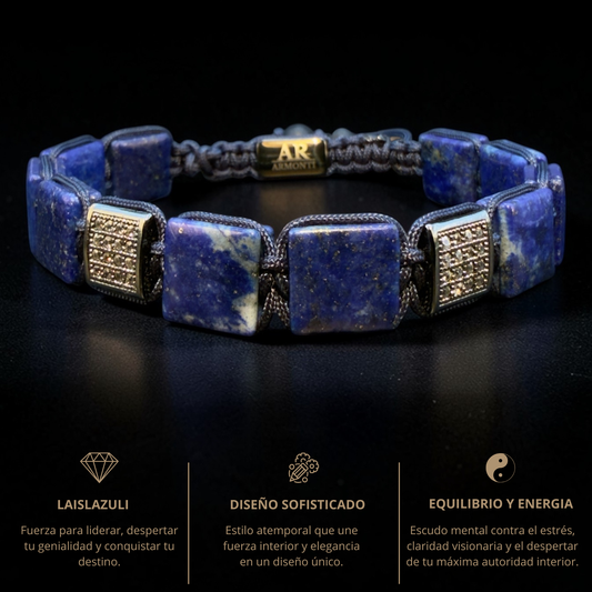 Pulsera LAPISLÁZULI piedra plana para hombre