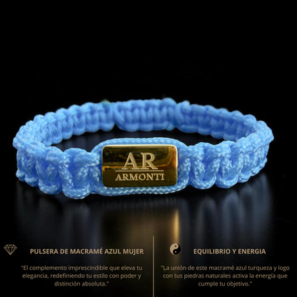 Pulsera azul turquesa de MACRAMÉ mujer