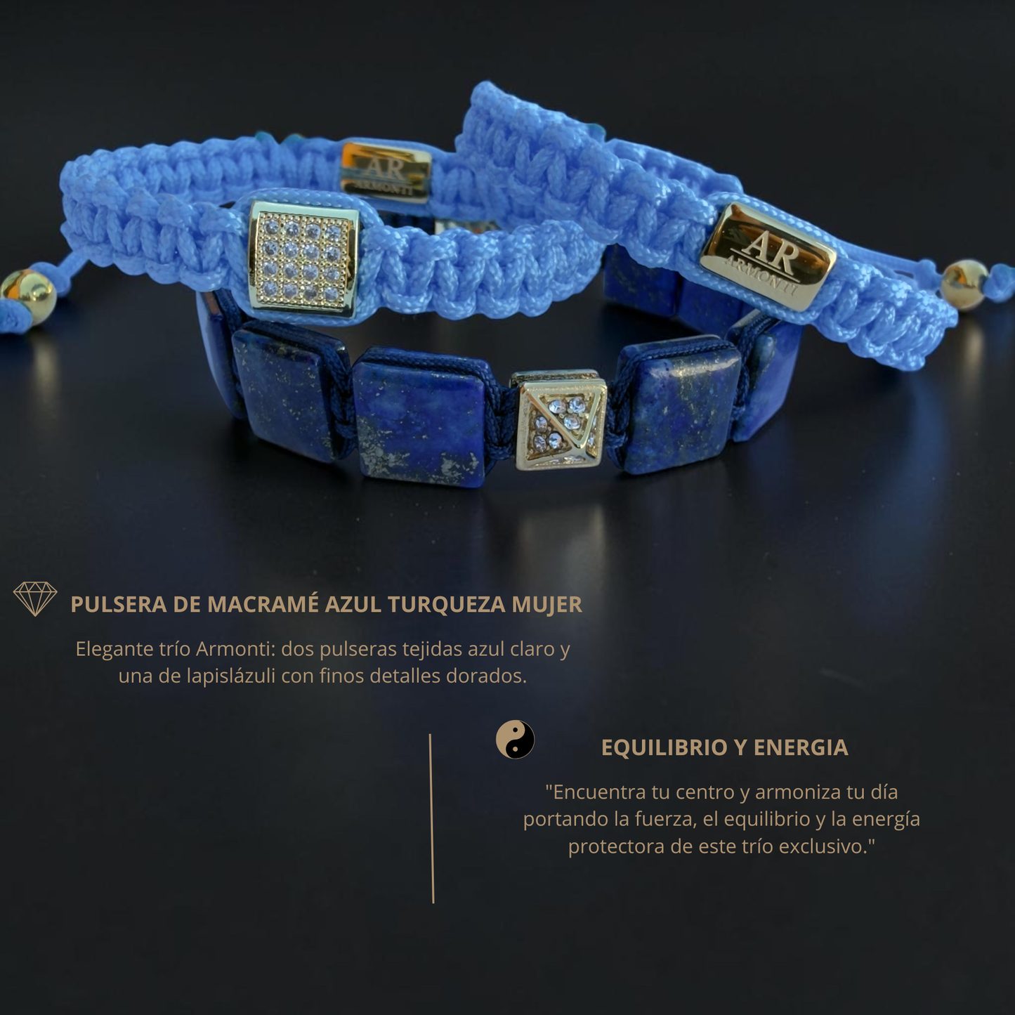 Pulsera azul turquesa de MACRAMÉ mujer