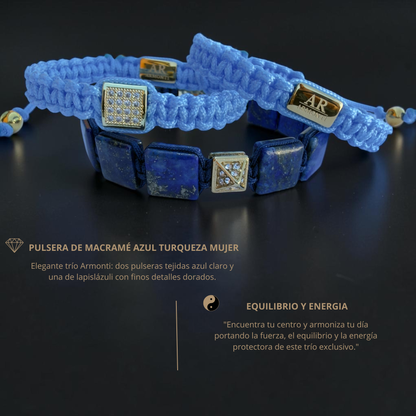 Pulsera azul turquesa de MACRAMÉ mujer