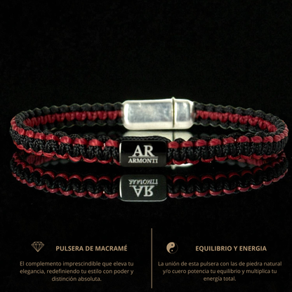 Pulsera MACRAMÉ hombre negra y roja