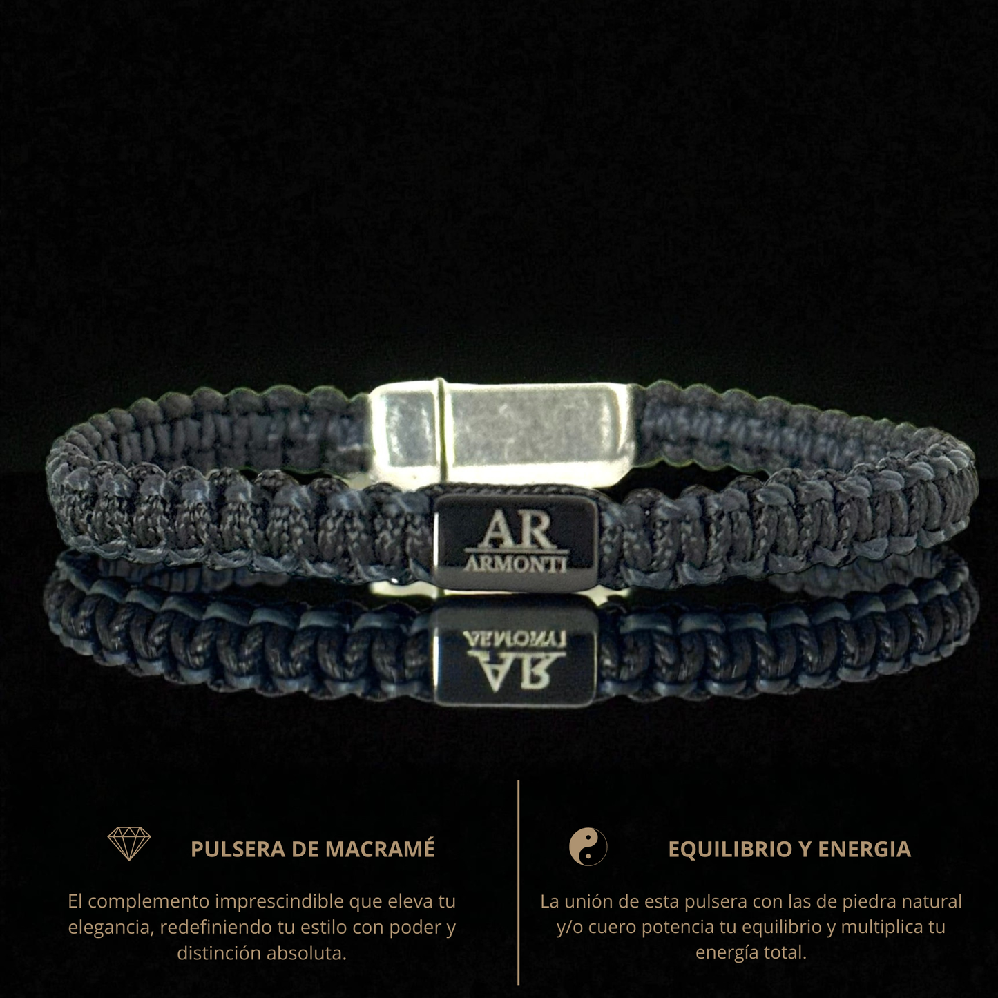Pulsera MACRAMÉ negra hombre