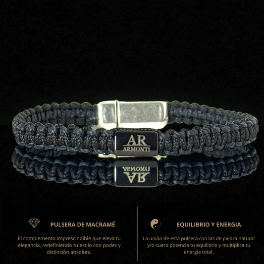 Pulsera MACRAMÉ negra hombre