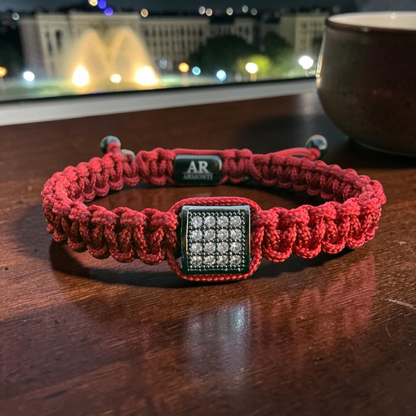 Pulsera roja MACRAMÉ CIRCONITA para mujer