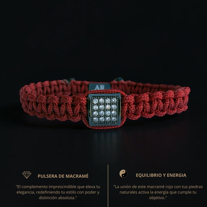Pulsera roja MACRAMÉ CIRCONITA para mujer