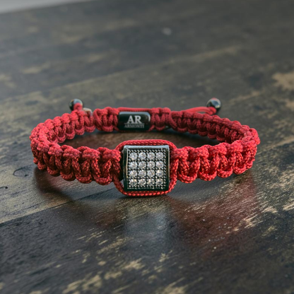 Pulsera roja MACRAMÉ CIRCONITA para mujer