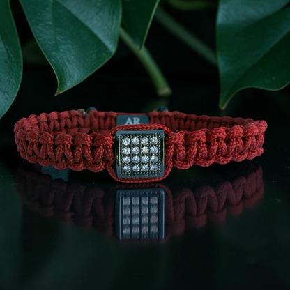 Pulsera roja MACRAMÉ CIRCONITA para mujer