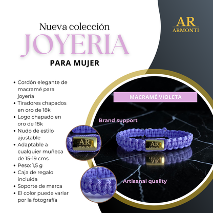 Pulsera violeta de MACRAMÉ mujer